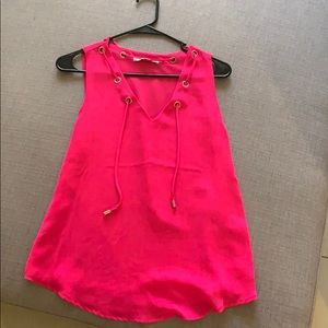 NWOT Florescent Pink Sleeveless Top Size S
